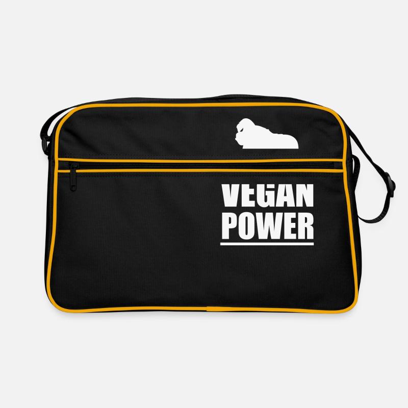 Vegan Power Gorilla Plant Based Geschenkidee Retro Tasche