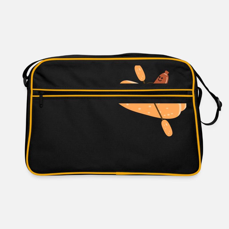 Bockwurst im Paddelboot Retro Tasche