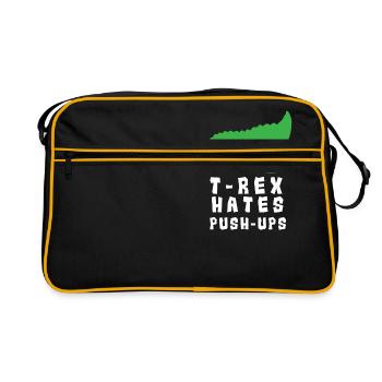 Lustiges Gym T-Rex Hates Push-Ups Geschenkidee - Retro Tasche - Schwarz/Gold - Vorne