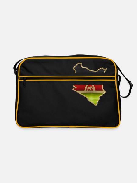Kenia Fahne - Retro Tasche - Schwarz/Gold - Vorne