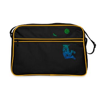 Volleyballspieler Maori Stil Geschenkidee - Retro Tasche - Schwarz/Gold - Vorne