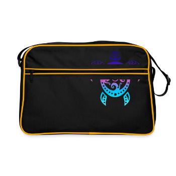 Tortue Maori Honu Tribal Tattoo Neo Gift - Sac Retro - noir/or - Devant