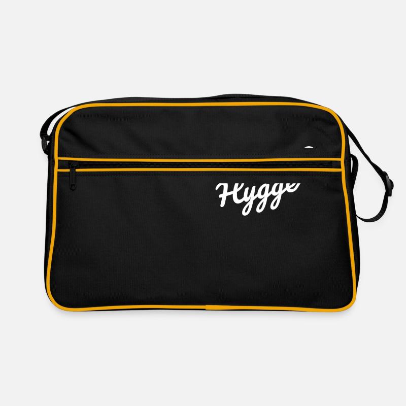 Hygge Heart Cozy Relax Geschenkidee - Retro Tasche - Schwarz/Gold