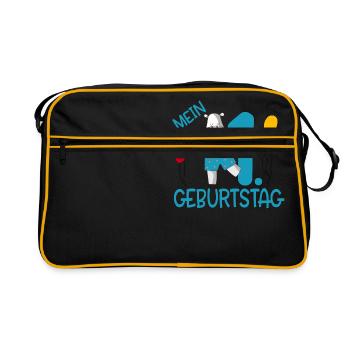 Mein erster Geburtstag - Retro Tasche - Schwarz/Gold - Vorne