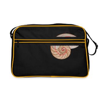 Symboles mathématiques Coquille de Nautile spirale dorée - Sac Retro - noir/or - Devant
