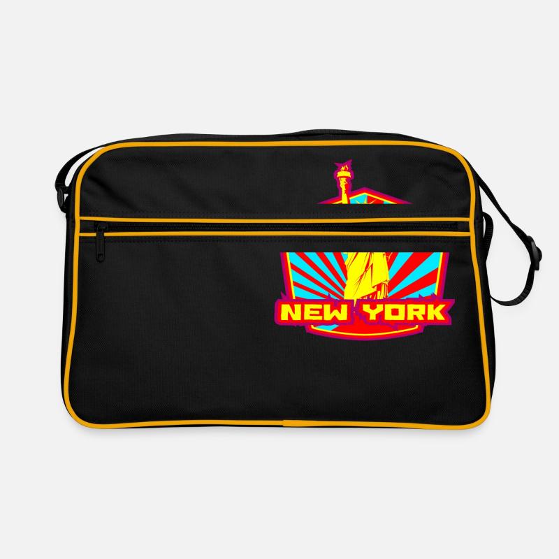 New York - Retro Tasche - Schwarz/Gold