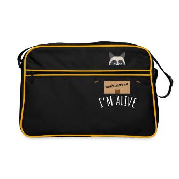 Idée de cadeau pour le chat de Schroedlinger - Sac Retro - noir/or - Devant