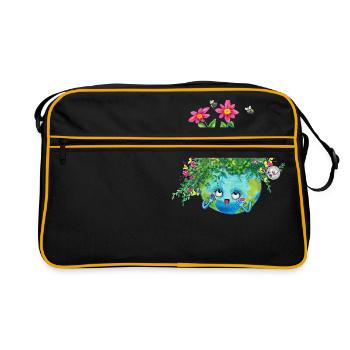 It's best to let grass grow over it - Retro Bag - black/gold - Front