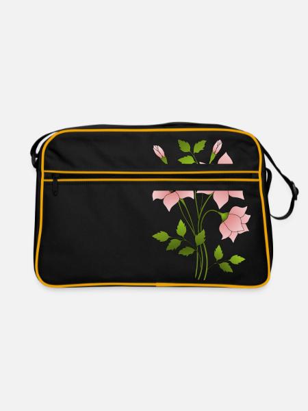 Bouquet of flowers - Retro Bag - black/gold - Front