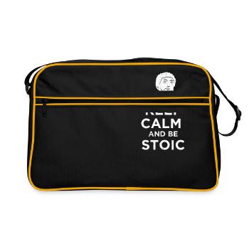 Stoic Keep Calm and be Stoic Funny idée cadeau - Sac Retro - noir/or - Devant