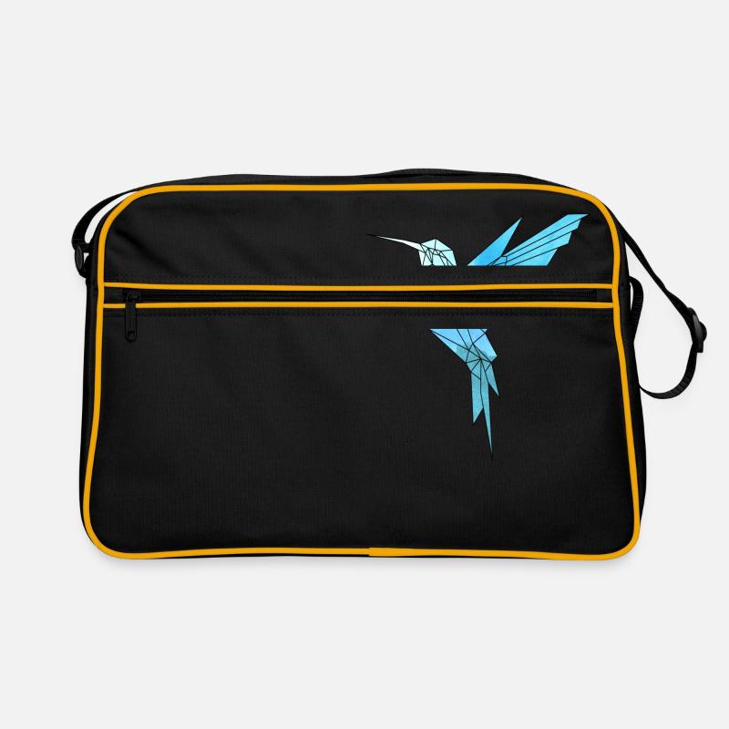 Kolibri Geometrisch - Retro Tasche - Schwarz/Gold