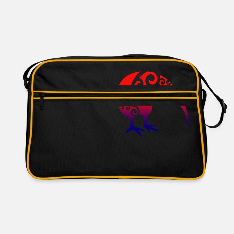 Maori Kiwi mit Koru Tribal Tattoo Geschenkidee - Retro Tasche - Schwarz/Gold