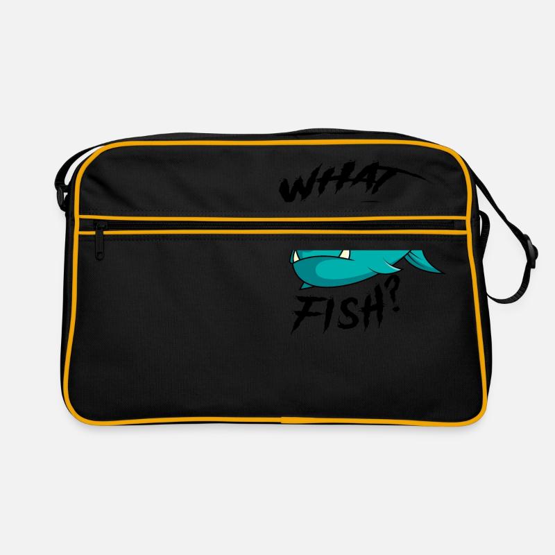 Qu'est-ce que le poisson? - Sac Retro - noir/or