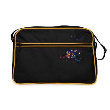 L'huile de chien du Labrador peint des aquarelles - Sac Retro - noir/or - Devant