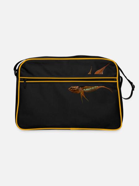 Betta dimidiata - Retro Tasche - Schwarz/Gold - Vorne