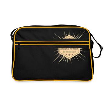 Job machen - Retro Tasche - Schwarz/Gold - Vorne