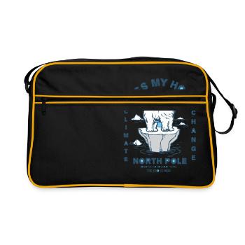 Eisbear Arctic climate change North Pole melting ice - Retro Bag - black/gold - Front