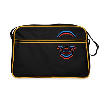 Crâne 3D - Sac Retro - noir/or - Devant