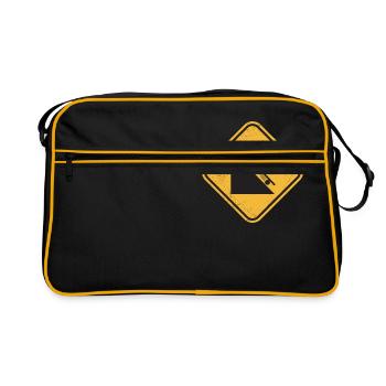 Panneau d'avertissement de planche à roulettes de descente cadeau drôle - Sac Retro - noir/or - Devant