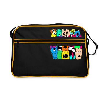 GRIFFONNAGE MONSTRE - Sac Retro - noir/or - Devant