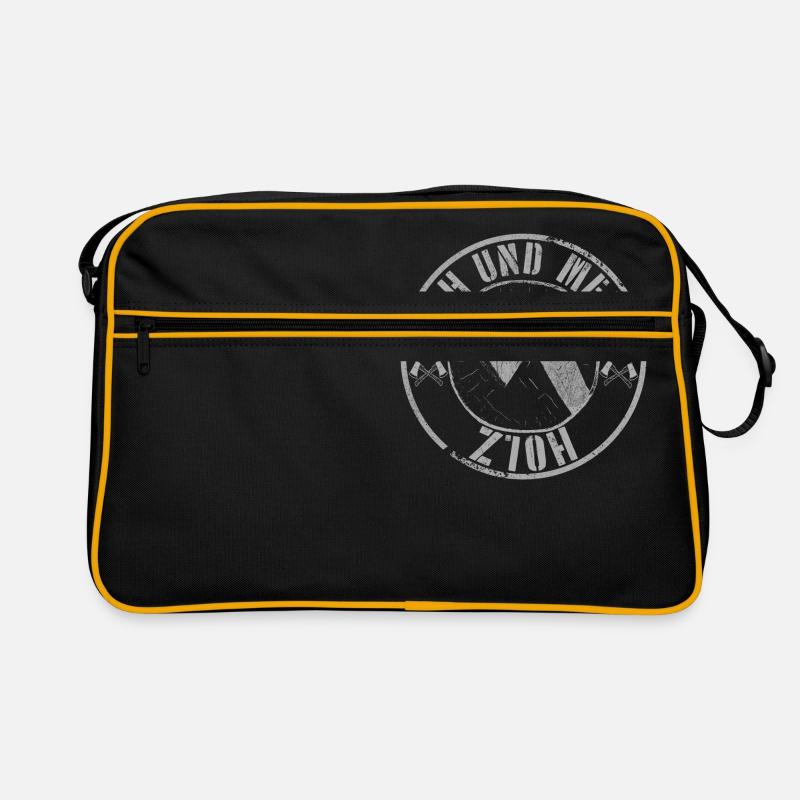 holz black - Retro Tasche - Schwarz/Gold