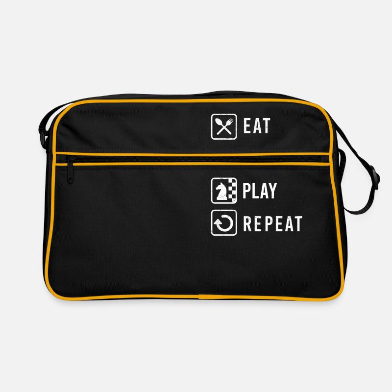 Schach Eat Sleep Play Repeat Lustige Geschenkidee Retro Tasche