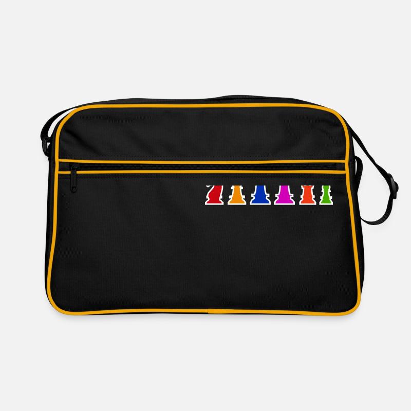 Schachfiguren Bunte Schachspieler Geschenkidee Retro Tasche