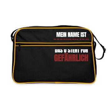 Lustig-Mein Name ist Maximilian - Retro Tasche - Schwarz/Gold - Vorne