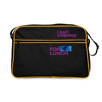 Je mange corona pour le déjeuner - chemise coronavirus - Sac Retro - noir/or - Devant