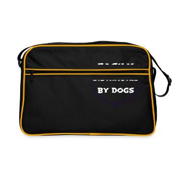 dog - easily distracted by dogs - Retro Bag - black/gold - Front