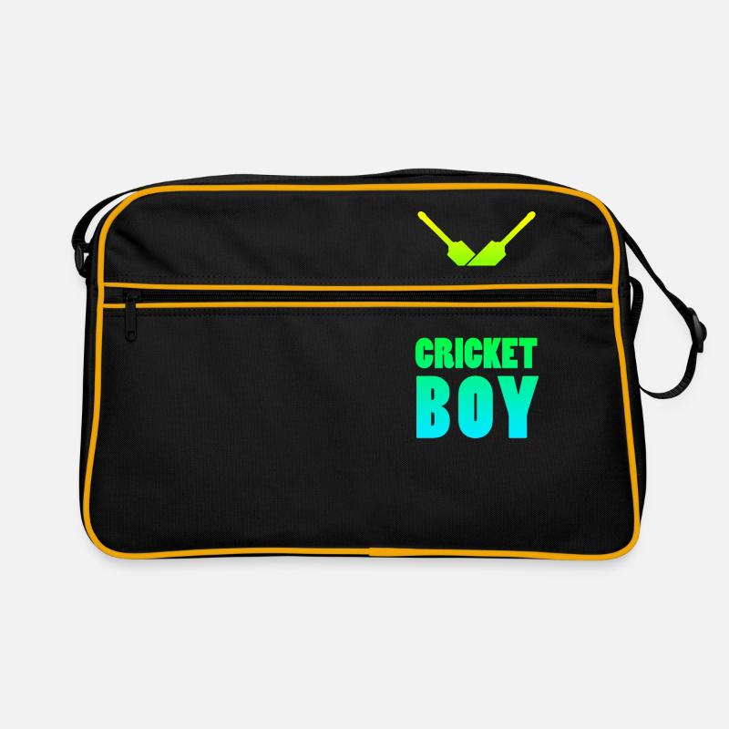 Cricket Boy Cricket Player Funny gift idea - Retro Bag - black/gold