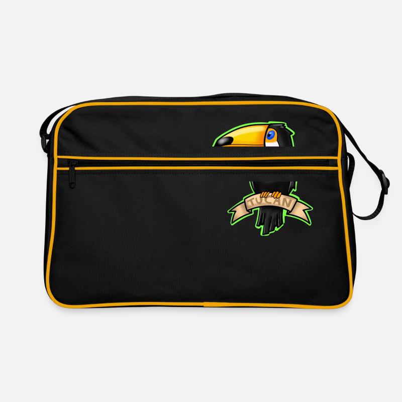 Tucan - Retro Tasche - Schwarz/Gold