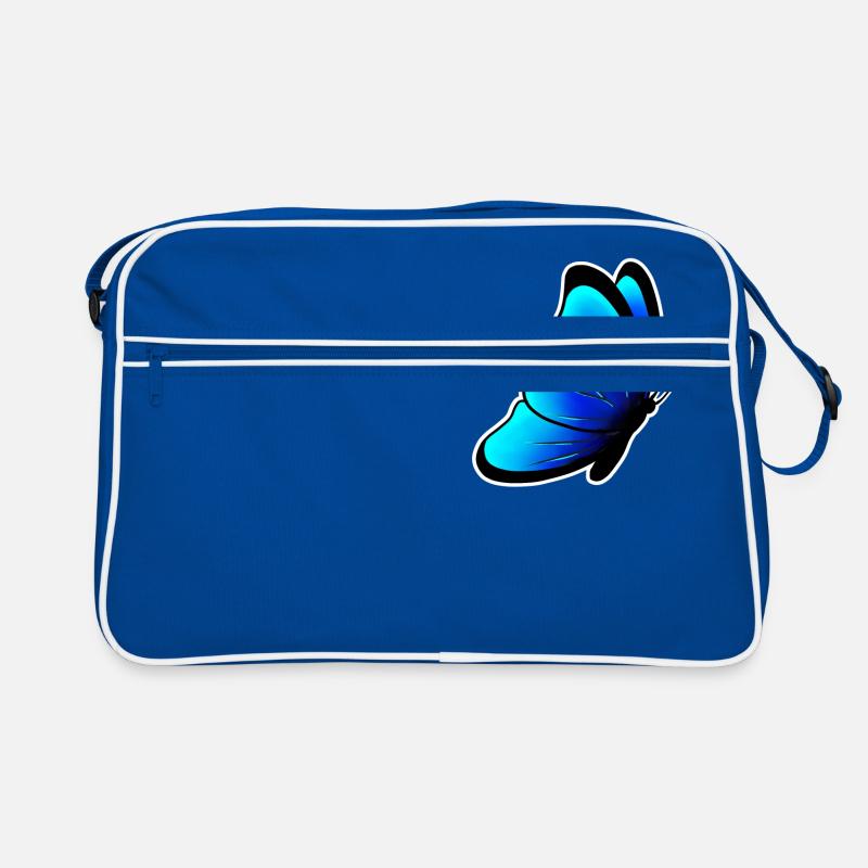 Blauer Schmetterling Retro Tasche