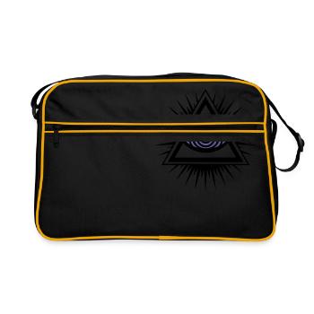 Illuminati Auge - Retro Tasche - Schwarz/Gold - Vorne