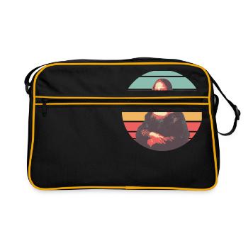 Retro Mona Lisa - Retro Tasche - Schwarz/Gold - Vorne