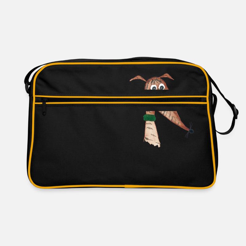 Windhund rot gestromt Retro Tasche