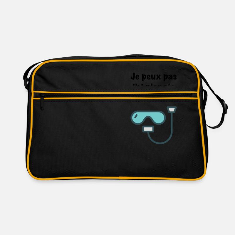 Je peux pas j’ai plongée - Sac Retro - noir/or