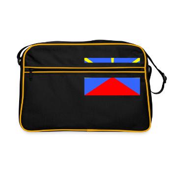 Drapeau de l'île de la Réunion "Lo mahavéli" 974 - Sac Retro - noir/or - Devant