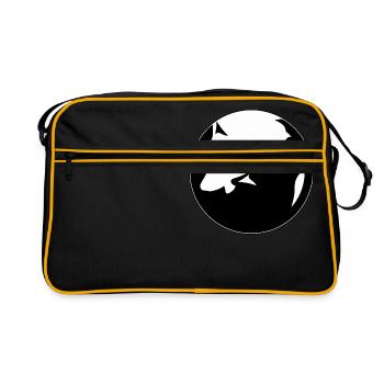 werewolf head wolf wild animal logo - Retro Bag - black/gold - Front