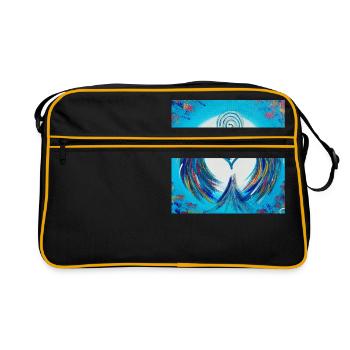 Herzengel der Inspiration - Retro Tasche - Schwarz/Gold - Vorne