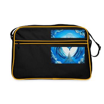 Herzengel der Vertiefung - Retro Tasche - Schwarz/Gold - Vorne