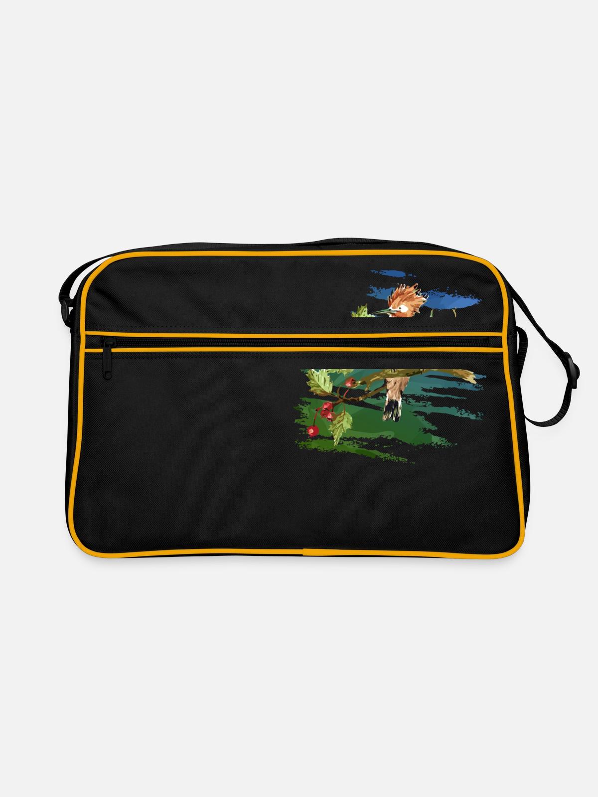 Oiseau - Sac Retro - noir/or - Devant