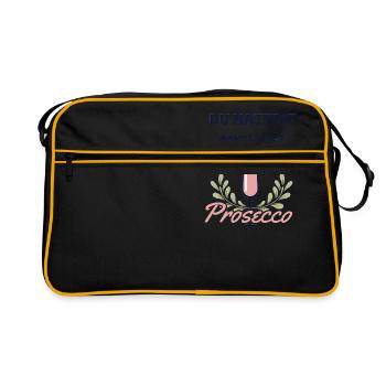 Du hattest mich bei Prosecco - Retro Tasche - Schwarz/Gold - Vorne