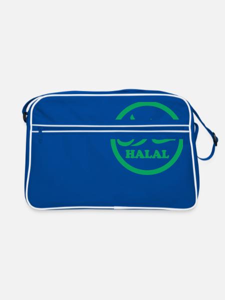 Halal Wallah - Retro Tasche - Blau/Weiß - Vorne