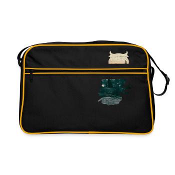 Double Exposure Animal Eule Lustige Geschenkidee - Retro Tasche - Schwarz/Gold - Vorne