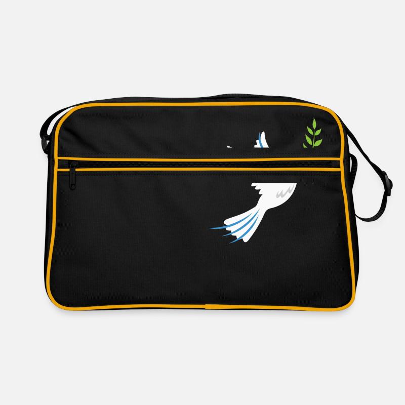 Friedenstaube Symbol der Freundschaft Geschenkidee - Retro Tasche - Schwarz/Gold