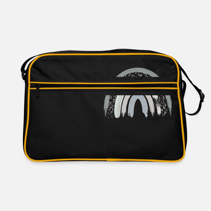 Regenbogen Boho Rainbow Baby Junge - Retro Tasche - Schwarz/Gold