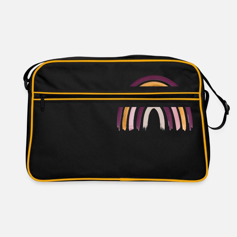 Regenbogen Boho Rainbow Baby Mädchen - Retro Tasche - Schwarz/Gold