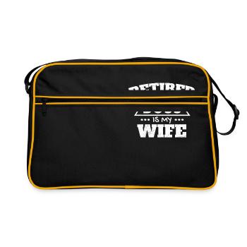 Retraité mon seul patron est ma femme drôle - Sac Retro - noir/or - Devant