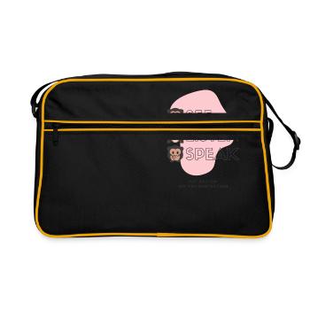 Voir écouter parler ne pas regarder ailleurs - Sac Retro - noir/or - Devant
